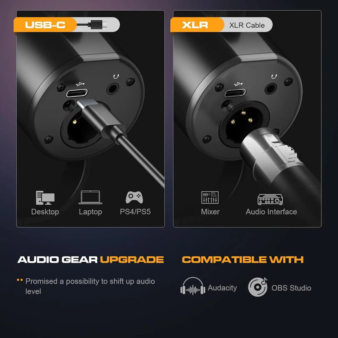 G-Mix Dynamic Podcast Microphone with USB &amp; XLR Professional Mic for Recording, Streaming &amp; Gaming