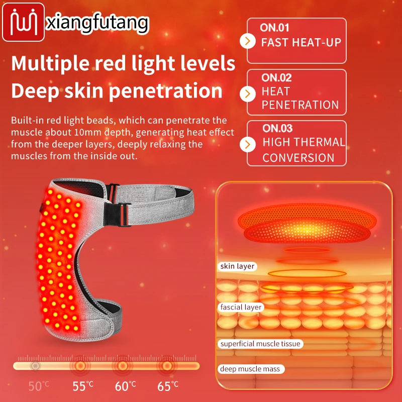 G Active Heated Hip Massager 3-Level Waist &amp; Hip Massage Wrap with Red Light &amp; Vibration