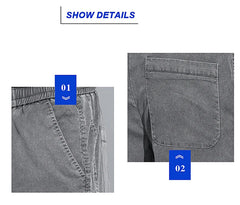 2024 Spring/Summer New Soft Lyocell Fabric Men's Jeans Thin Loose Straight Leg PantsDrawstring Elastic Waist Korean casual pants