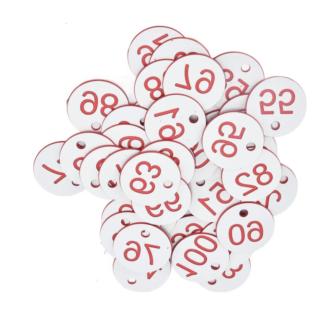 G Garden 1–100 Numbered Beehive Tags Red Livestock, Apiary &amp; Garden Marker Labels