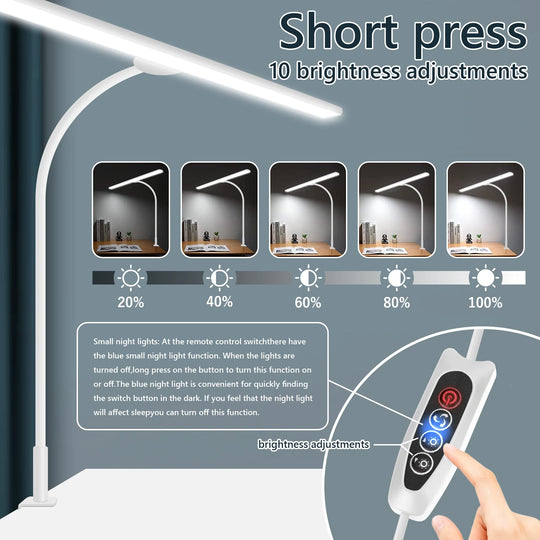 G Workspace LED Desk Lamp with Clamp 30 Lighting Modes, Flexible Gooseneck &amp; Adjustable Brightness