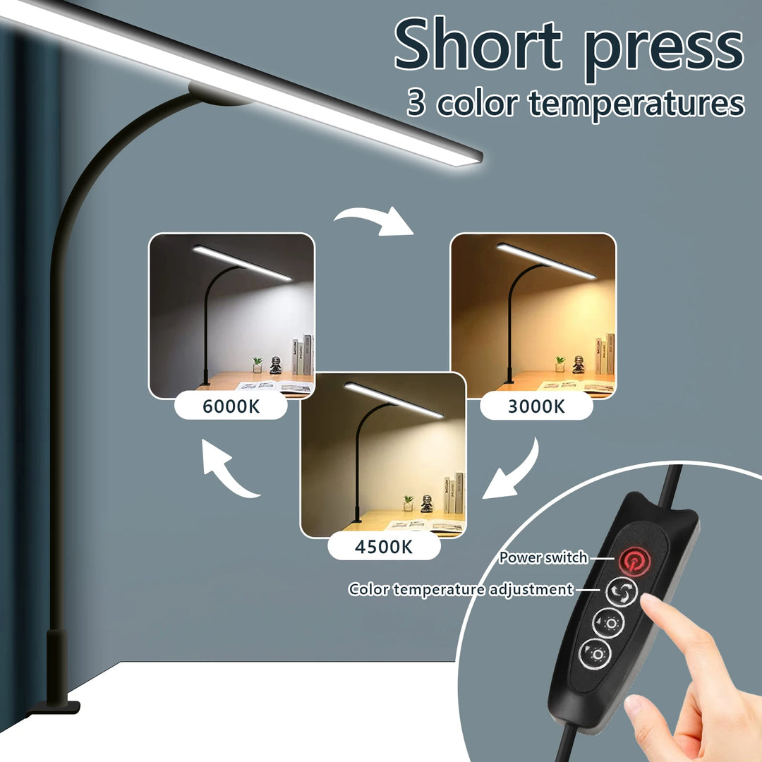 G Workspace LED Desk Lamp with Clamp 30 Lighting Modes, Flexible Gooseneck &amp; Adjustable Brightness