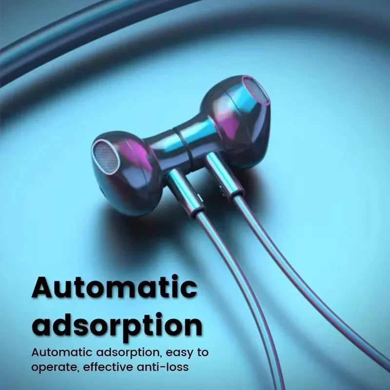 G Audio Bluetooth 5.3 Wireless Neckband Earphones Magnetic Earbuds with LED Display &amp; HD Stereo Sound