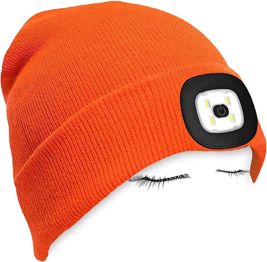 G Active Rechargeable LED Beanie Hat Knit Winter Cap with Removable USB Headlamp