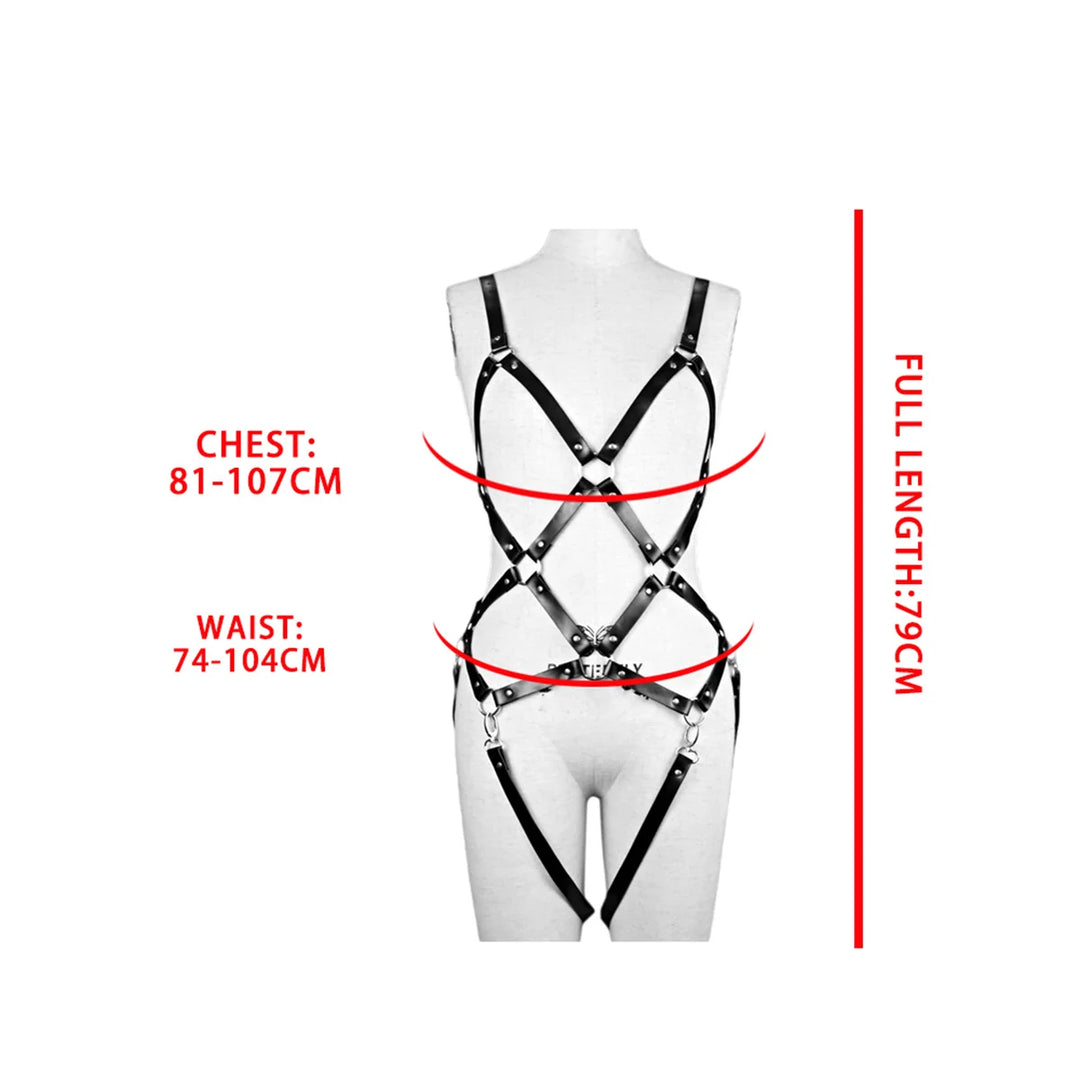 G Style Premium Adjustable Leather Body Harness Full-Body Fashion &amp; Costume Accessory for Adults