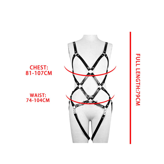 G Style Premium Adjustable Leather Body Harness Full-Body Fashion &amp; Costume Accessory for Adults