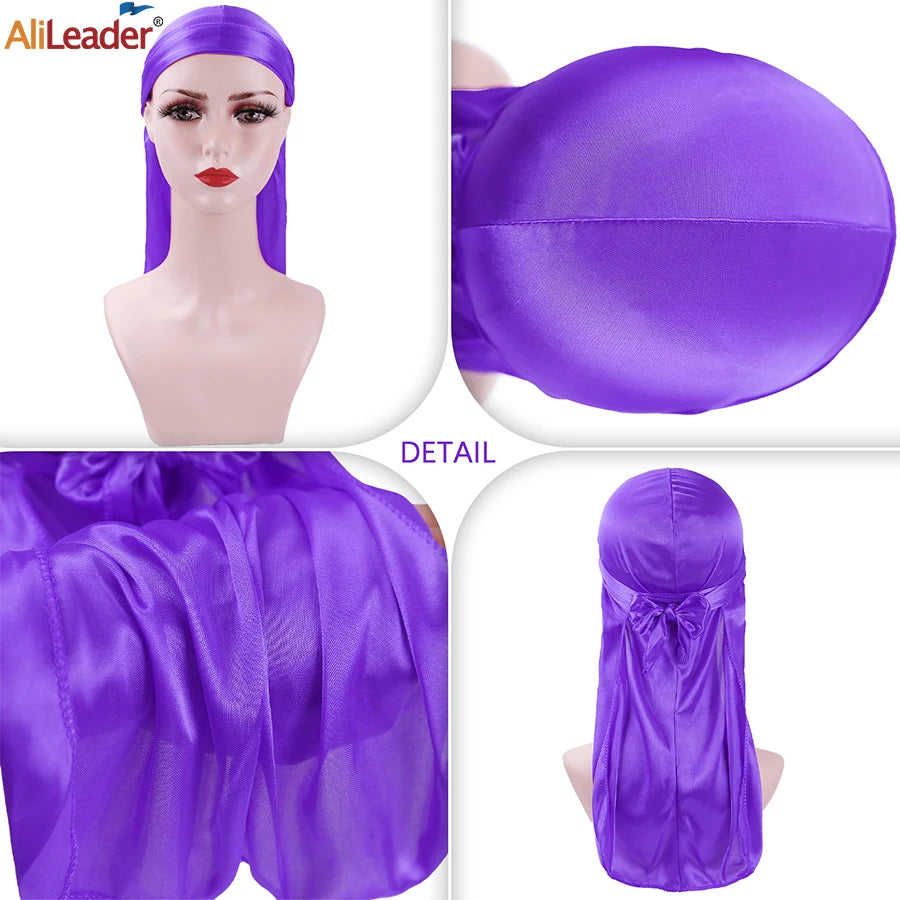 G Style Silky Satin Durag Unisex Long Tail Head Wrap for Hair Protection &amp; Everyday Style