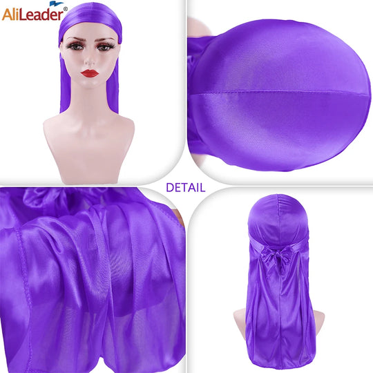 G Style Silky Satin Durag Unisex Long Tail Head Wrap for Hair Protection &amp; Everyday Style