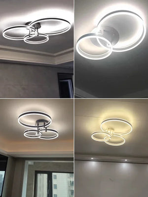 G Living Modern Dimmable LED Ring Chandelier Contemporary Pendant Light for Living Room & Dining Room