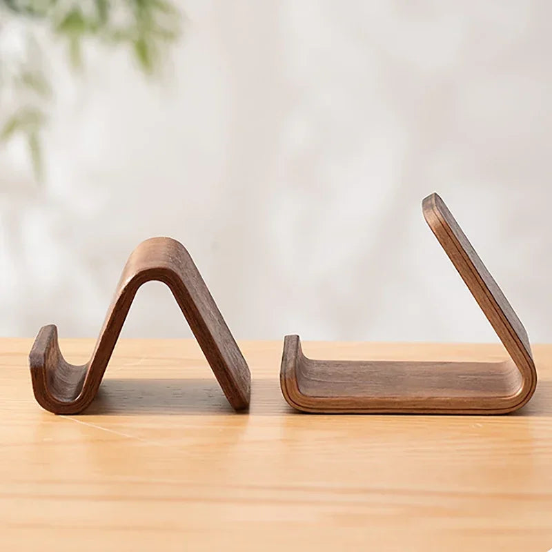 G Workspace Solid Wood Phone Stand Minimalist Wooden Mobile Phone Holder for Desk &amp; Bedside