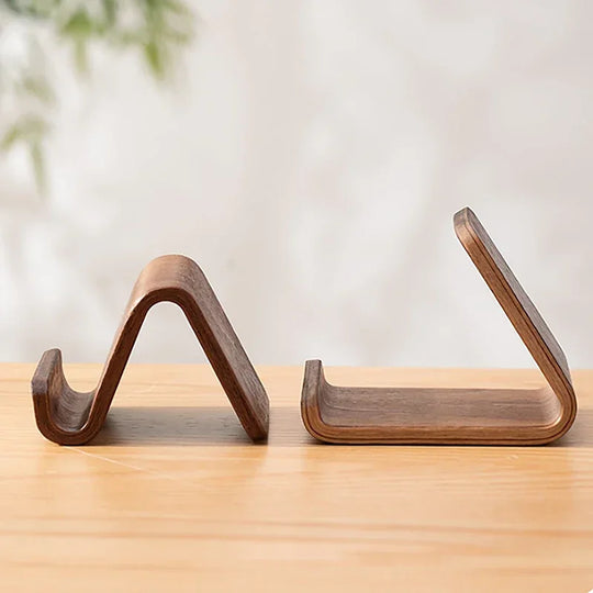 G Workspace Solid Wood Phone Stand Minimalist Wooden Mobile Phone Holder for Desk &amp; Bedside