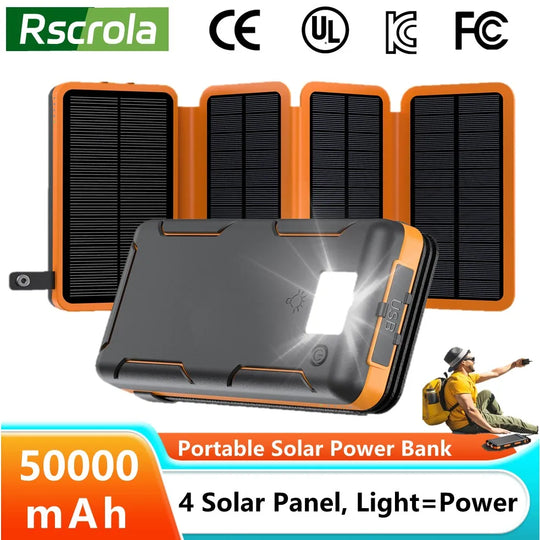 G Creator 50,000mAh Portable Solar Power Bank USB-C &amp; USB-A Fast Charger for Travel &amp; Outdoor Adventures