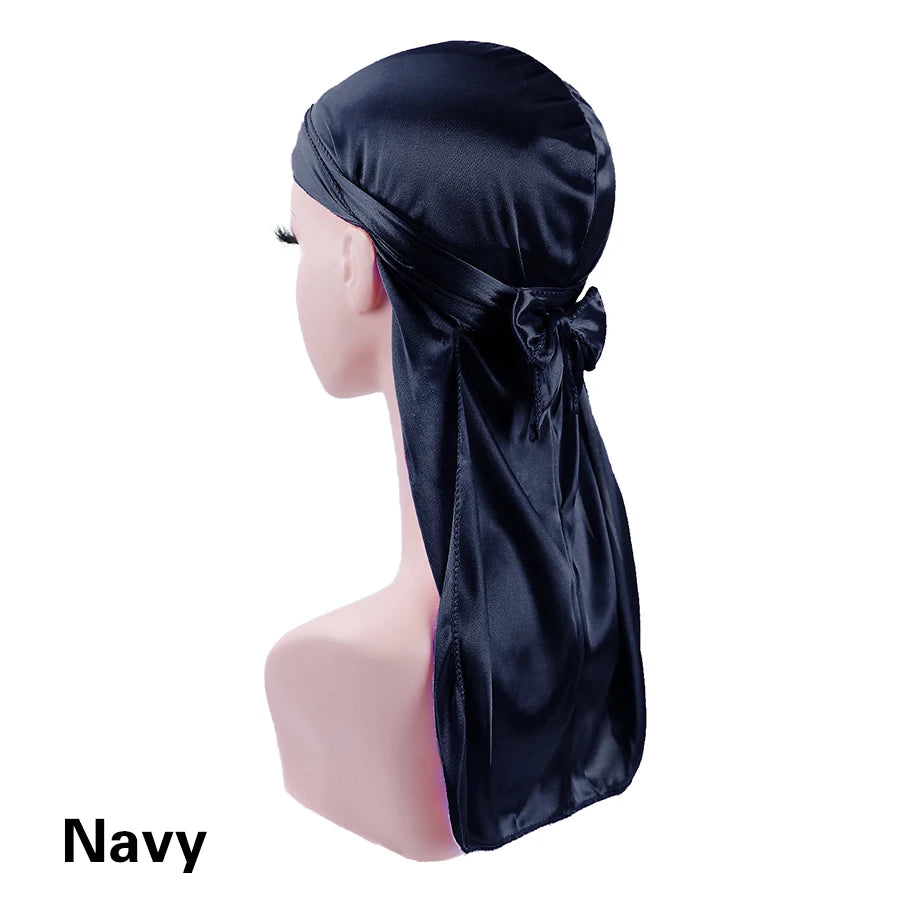 G Style Silky Satin Durag Unisex Long Tail Head Wrap for Hair Protection &amp; Everyday Style