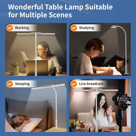 G Workspace LED Desk Lamp with Clamp Touch Control, Stepless Dimming &amp; 3 Color Lighting Modes