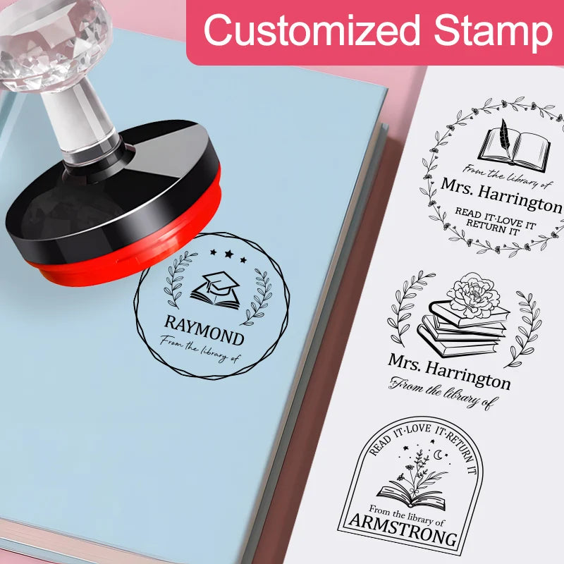 Personalized Teacher Stamp Custom Ex Libris Library Seal