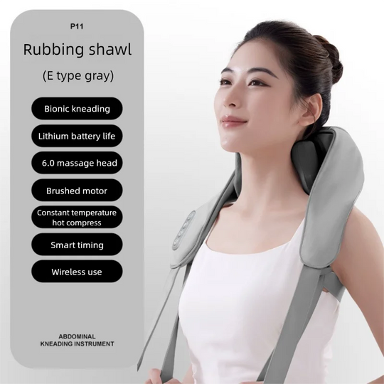G Active Shiatsu Neck &amp; Shoulder Massager with Heat Electric Deep Kneading Back Massager
