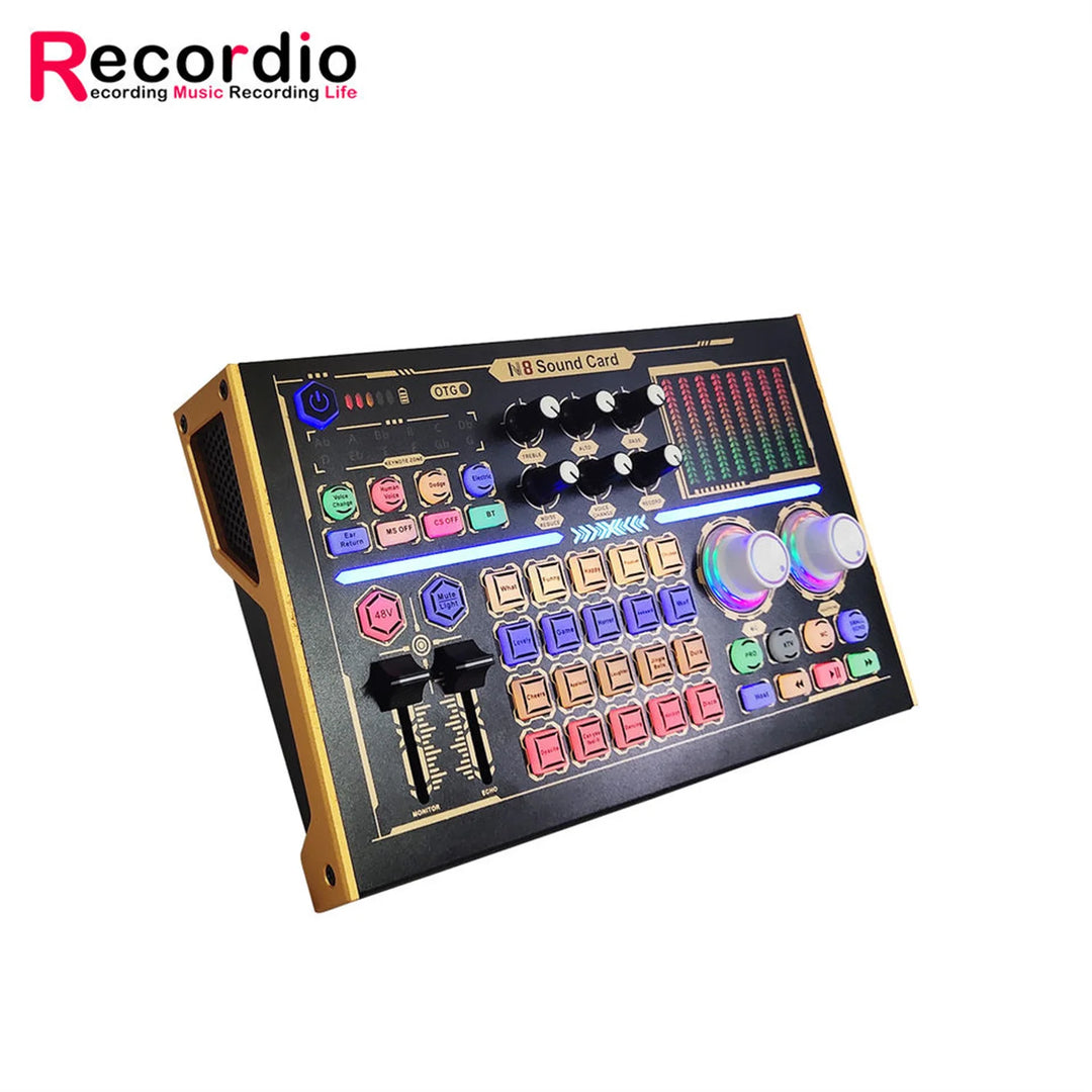 G-Mix GAX-N8 Podcast Equipment Bundle 48V Condenser Microphone &amp; Professional Recording Sound Card Kit