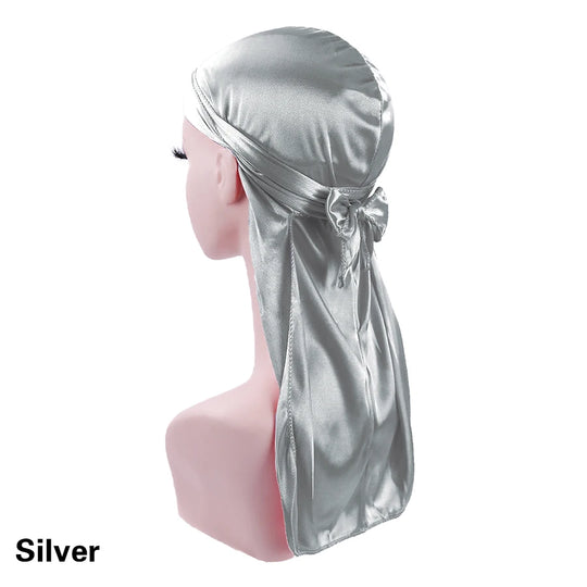 G Style Silky Satin Durag Unisex Long Tail Head Wrap for Hair Protection &amp; Everyday Style