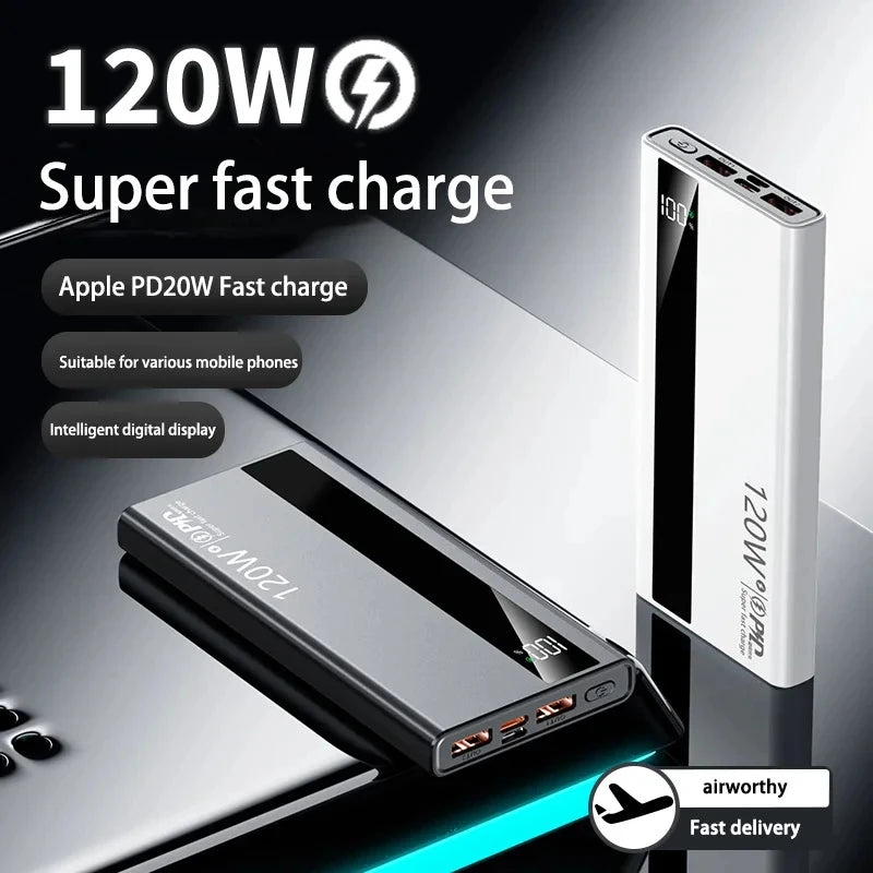 G Creator 120W Fast Charging Power Bank High-Capacity Portable Charger with PD 20W for Phones &amp; Tablets
