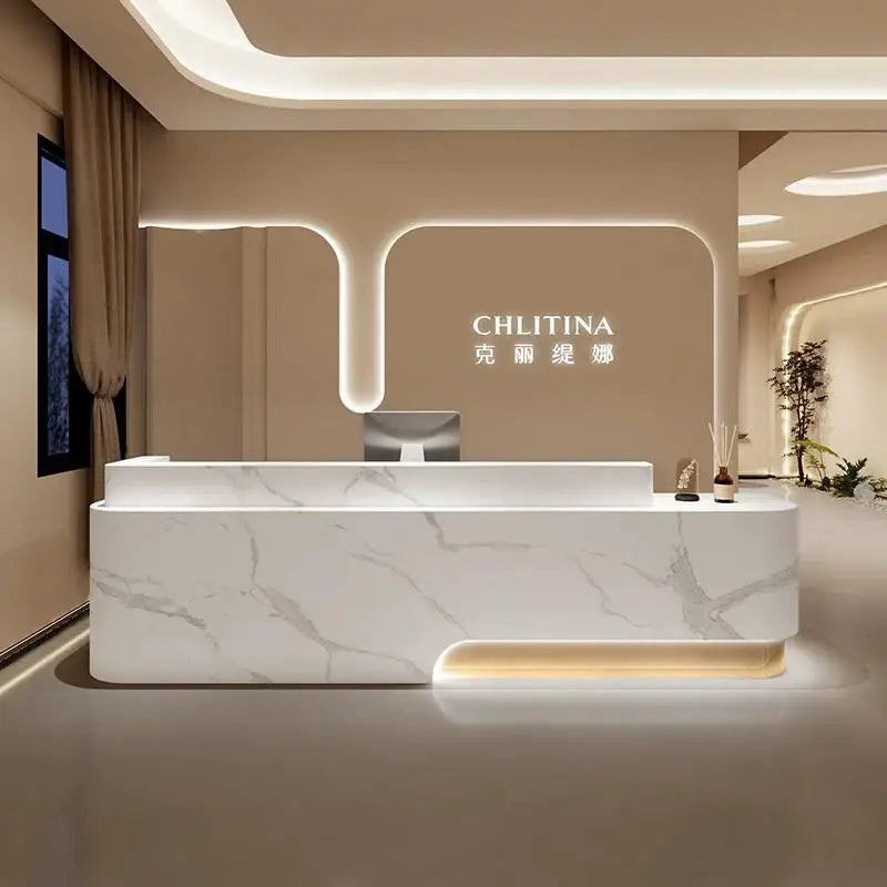G Workspace Custom Reception Desk Modern Front Desk for Office, Retail &amp; Commercial Spaces