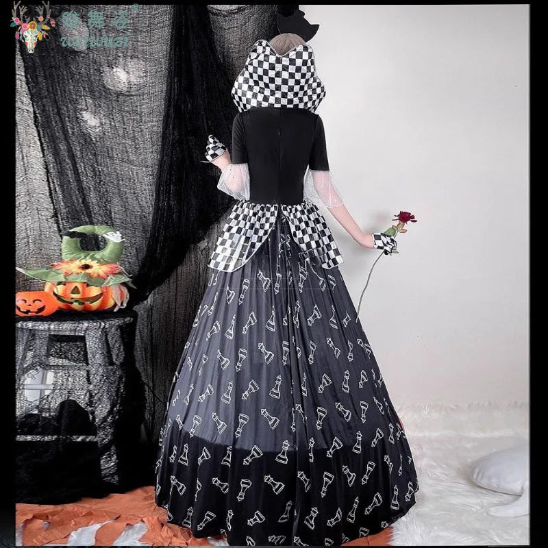 G Style Women's Red Queen Costume Dress Royal Fairytale Halloween Cosplay Outfit