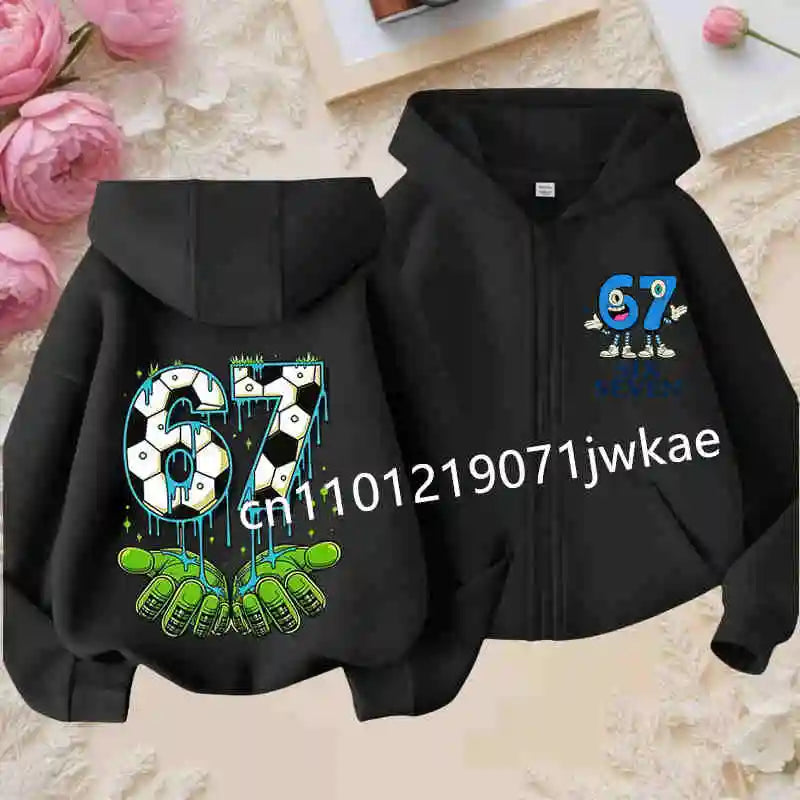 G Kids Graphic Zip-Up Hoodie Trendy Hooded Sweatshirt for Boys &amp; Girls