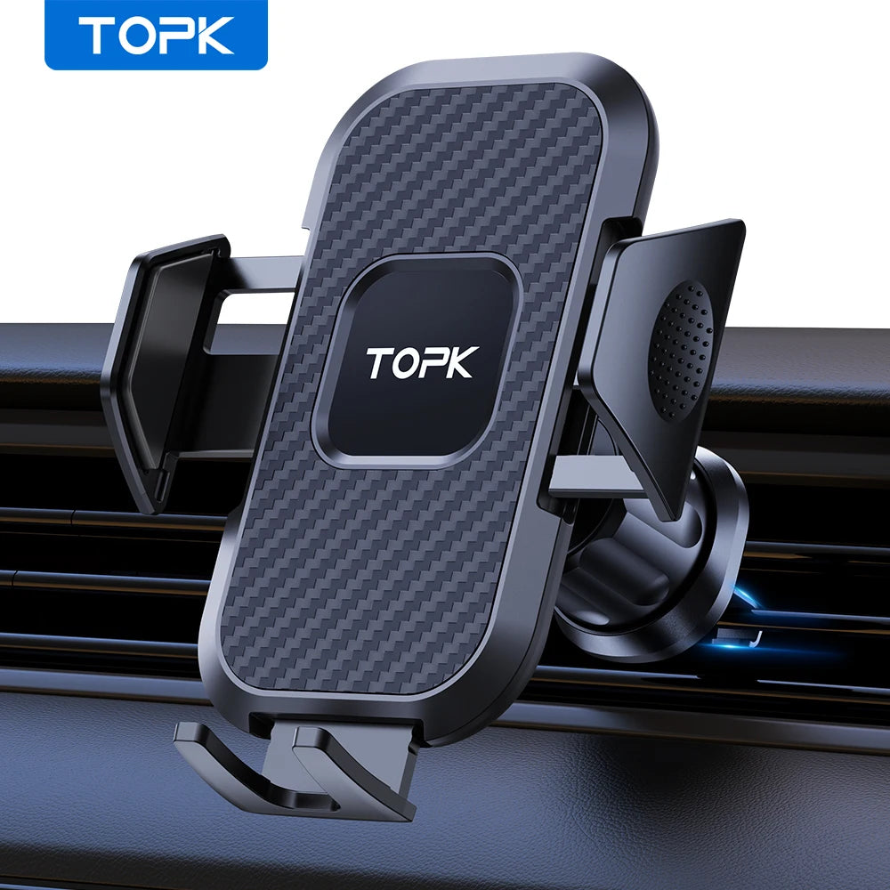 G Drive TOPK Auto Lock Car Phone Holder 360° Universal Air Vent Mount for iPhone & Android
