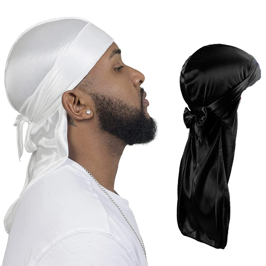 G Style Silky Satin Durag Unisex Long Tail Head Wrap for Hair Protection &amp; Everyday Style