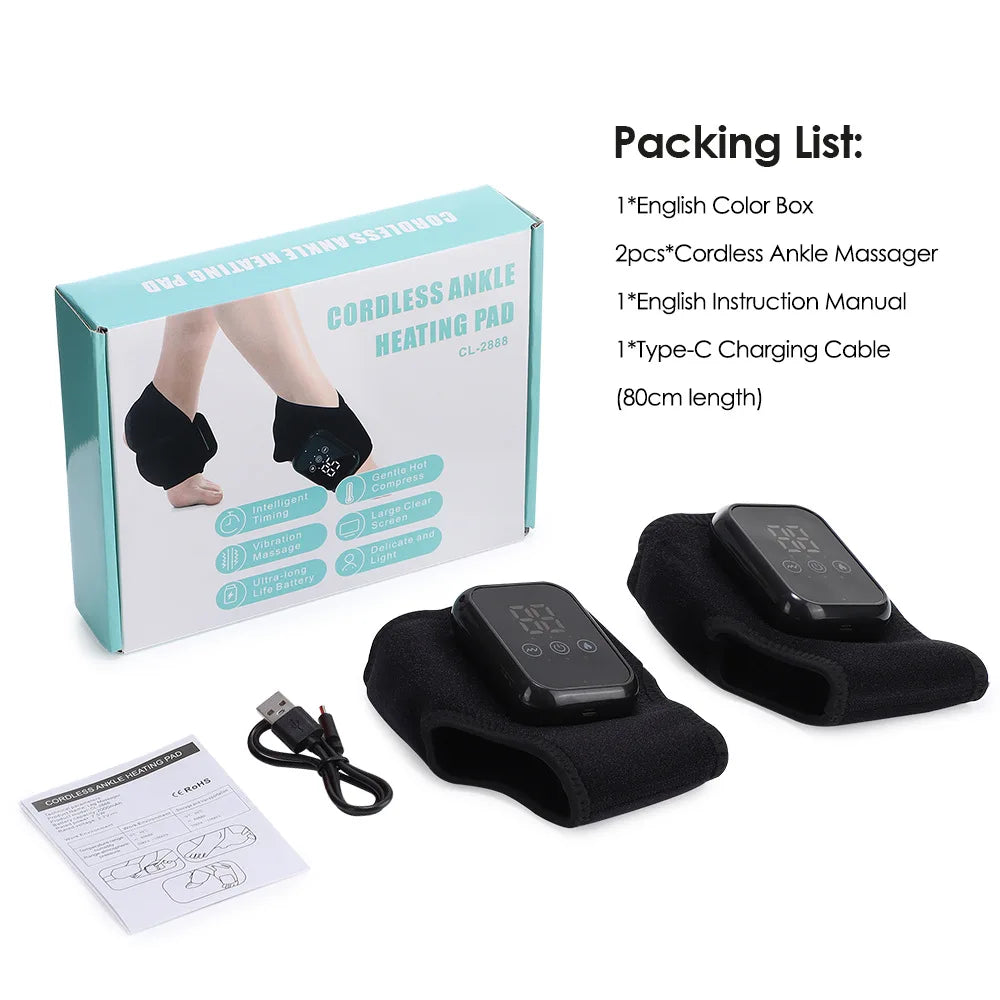 G Active Electric Ankle &amp; Foot Massager with Heat Temperature-Controlled Foot Massage Wrap