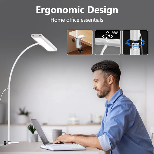 G Workspace LED Desk Lamp with Flexible Gooseneck Stepless Dimmable Workspace Light