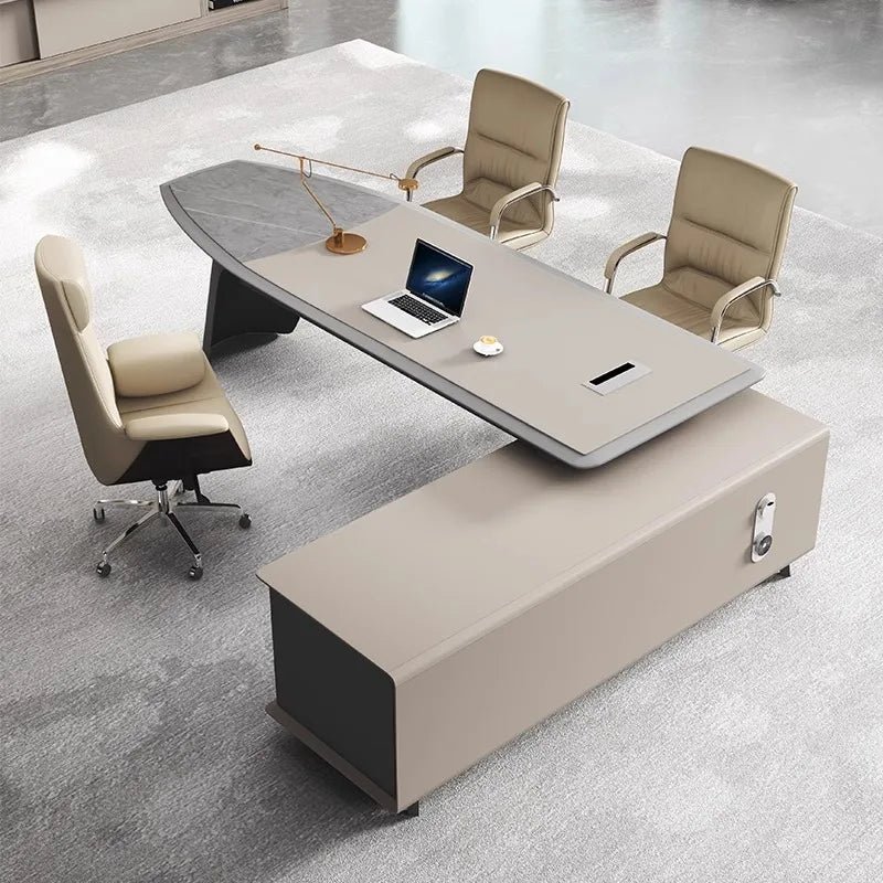G Workspace Modern Luxury Executive Wooden Office Desk Premium Office Table for Professional Workspaces