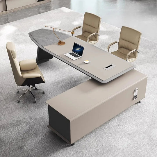 G Workspace Modern Luxury Executive Wooden Office Desk Premium Office Table for Professional Workspaces