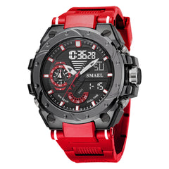 SMAEL 8060 Fashion Brand Alloy Watch Men's Multi functional Cool Dual Display Outdoor Waterproof Electronic Watch