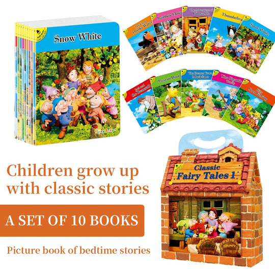 A Set Of 10 Classic Fairy Tale Books For Kids Colorful Tales
