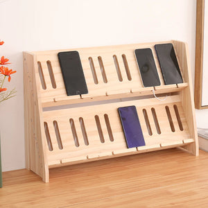 G Workspace Advanced Wooden Phone Stand with Charging Slot Desktop Mobile Holder for Streaming & Desk Setup
