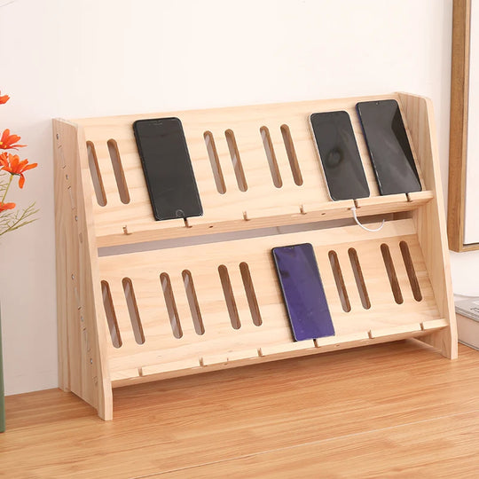 G Workspace Advanced Wooden Phone Stand with Charging Slot Desktop Mobile Holder for Streaming &amp; Desk Setup