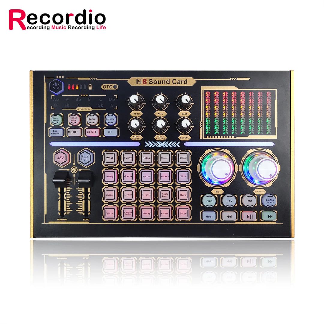 G-Mix GAX-N8 Podcast Equipment Bundle 48V Condenser Microphone &amp; Professional Recording Sound Card Kit