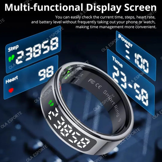 G Active Smart Ring with Touch Display Wireless Charging &amp; 5ATM Waterproof Smart Ring for Men &amp; Women