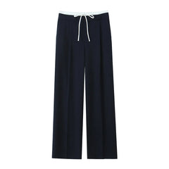 Willshela Women Fashion Solid Lace Up Side Zipper Straight Pants Vintage High Elastic Waist Female Chic Lady Trousers