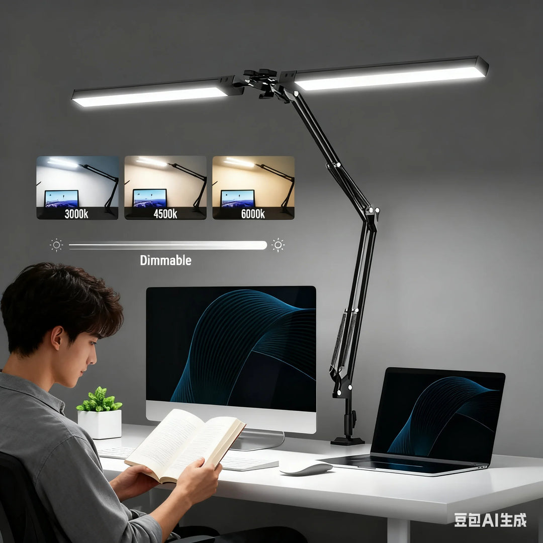 G Workspace LED Desk Lamp with Clamp Adjustable Workspace Light with Color Modes
