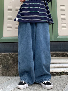 Y2k Jeans Men's Personality Solid Color Classic Korean Fashion Denim Trousers Male Harajuku Jeans Straight Wide Leg Pants
