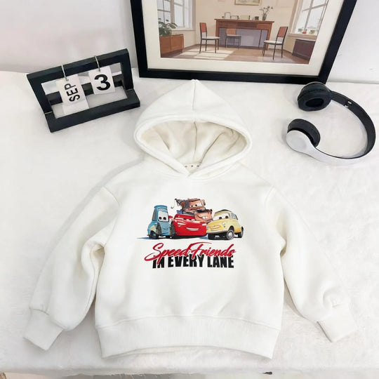 G Kids Cartoon Car Hoodie Long Sleeve Hooded Sweatshirt for Boys &amp; Girls