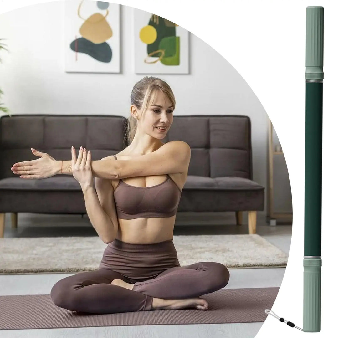 G Active Yoga Stretching Stick &amp; Massage Roller Ergonomic Fitness Tool for Home Workouts