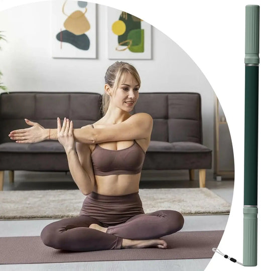 G Active Yoga Stretching Stick &amp; Massage Roller Ergonomic Fitness Tool for Home Workouts