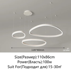G Living Modern LED Ring Chandelier Contemporary Ceiling Light for Living Room, Dining Room & Bedroom