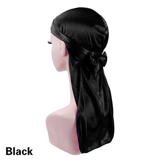 G Style Silky Satin Durag Unisex Long Tail Head Wrap for Hair Protection &amp; Everyday Style