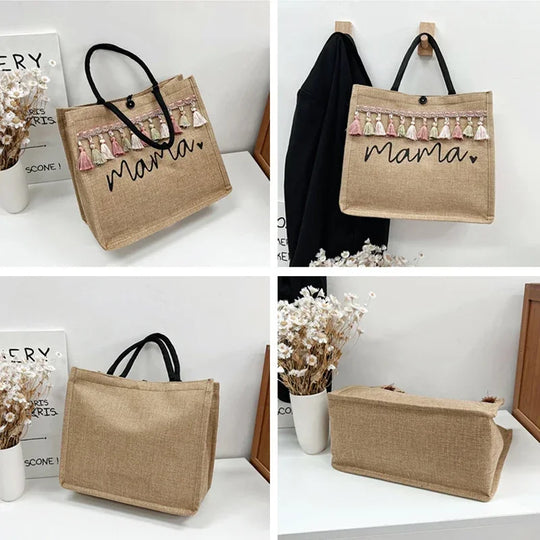 G Travel Mama Canvas Tote Bag Large Capacity Shoulder Bag for Shopping &amp; Baby Essentials