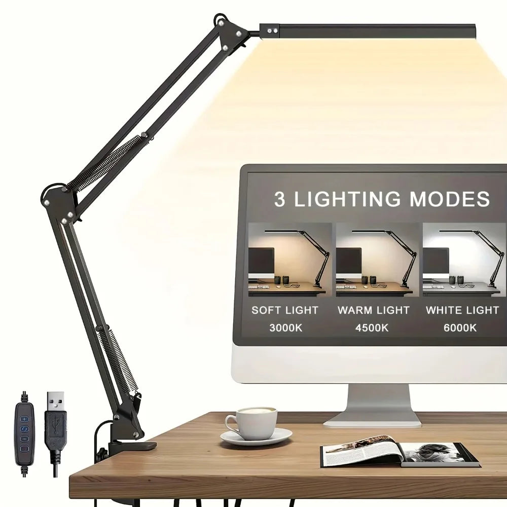 G Workspace LED Desk Lamp with Clamp Adjustable Workspace Light with Color Modes
