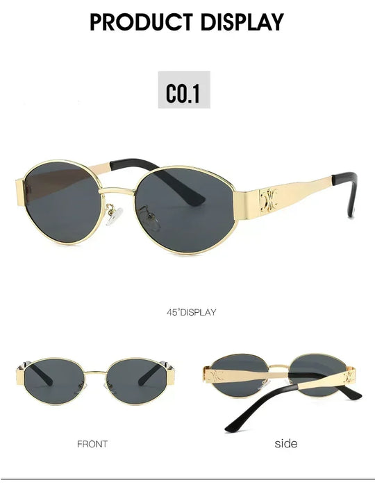 G Style Luxury Oval Metal Sunglasses Unisex UV400 Fashion Eyewear