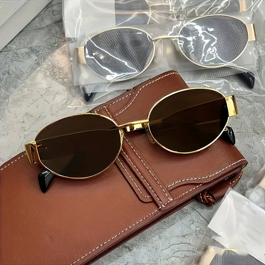 G Style Metal Oval Sunglasses Retro Unisex UV400 Fashion Eyewear